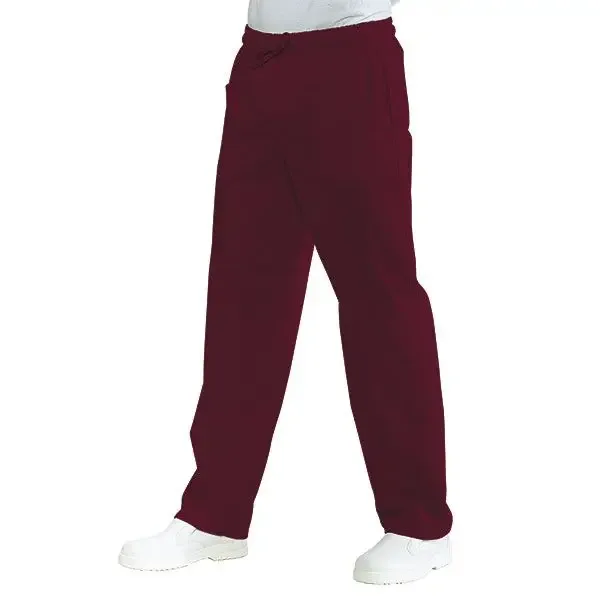 Burgundy Elasticated Waist Chef Trousers