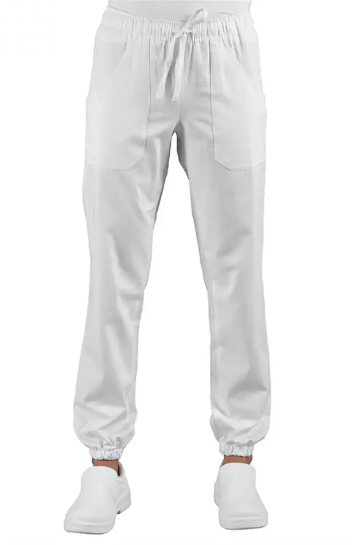 White Elasticated Chef and Cook Work Trousers