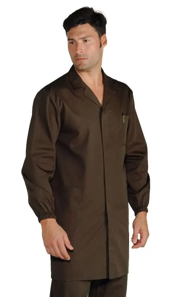 Brown Long-Sleeve Button-Front Caretaker – Cook – Cleaning Coat
