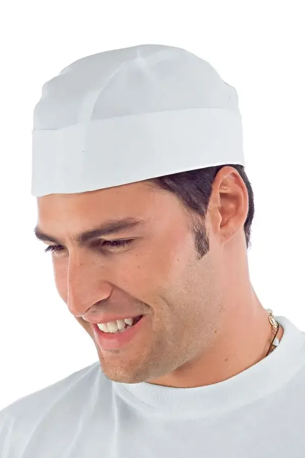 White Men’s Chef Skull Cap – Chef Bandana