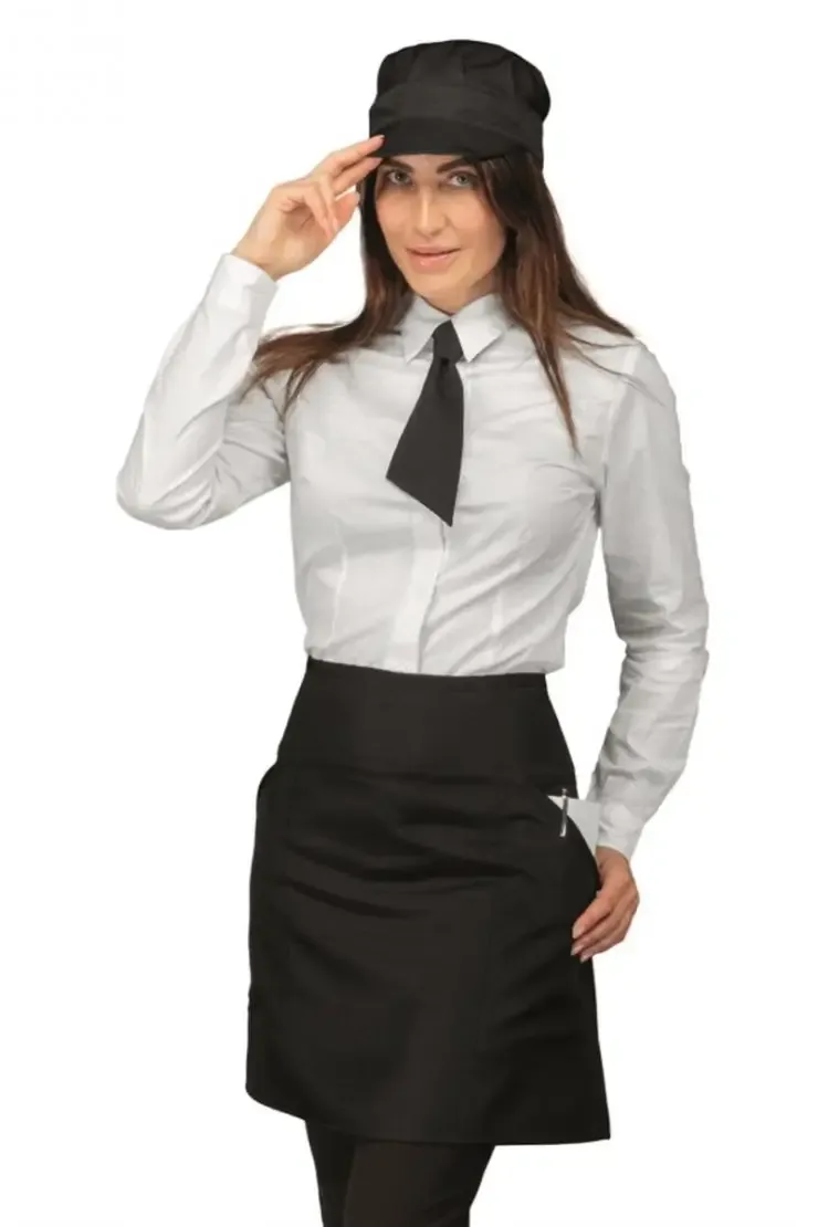 Black Women’s Waiter Uniform – Black Women’s Apron with Pockets