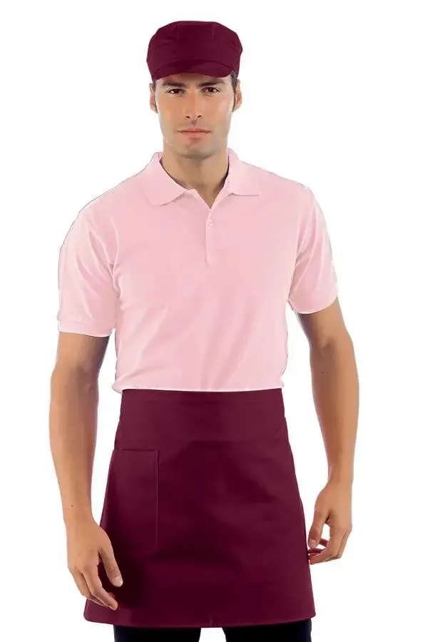 Embroidered Waiter’s Aprons – Burgundy Men’s Apron with Pocket