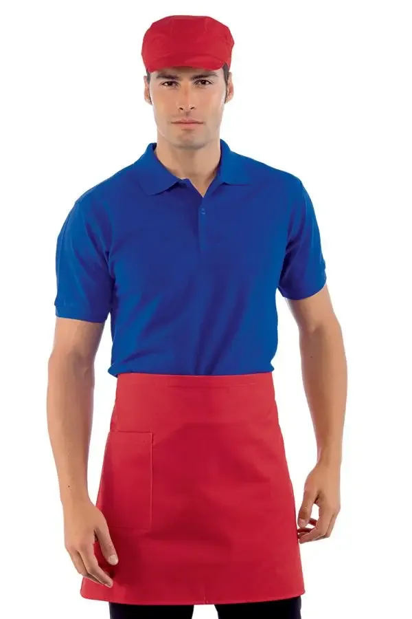 Red Waist-Tie Barista Apron