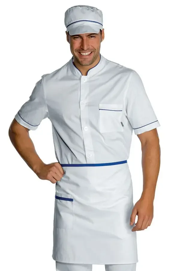 Men’s Short-Sleeve Grandad Collar Chef Wear