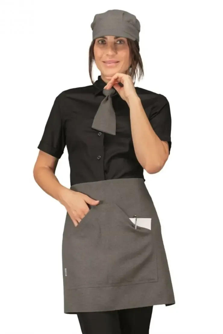 Grey Women’s Café and Restaurant Uniform – Women’s Waiter’s Apron