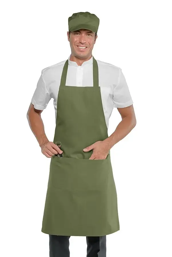 Khaki Waiter’s Bib Apron with Pocket