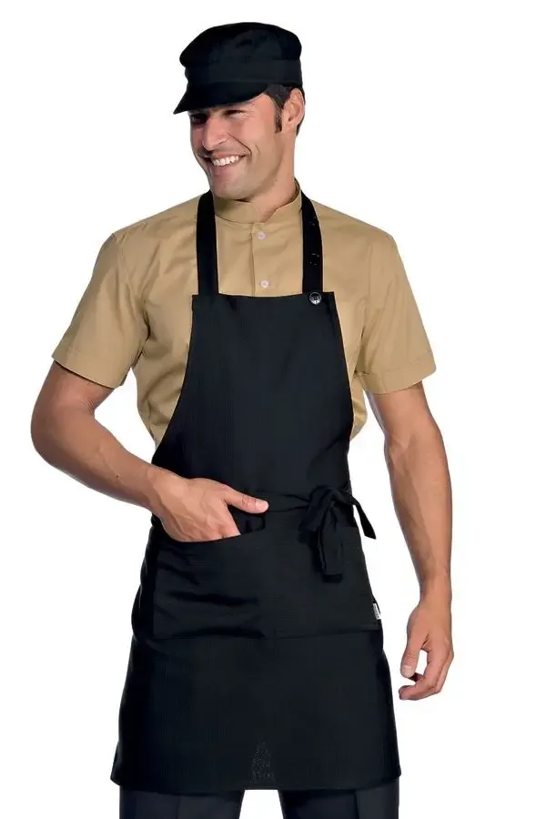 Black Full-Length Commis and Waiter Bib Apron