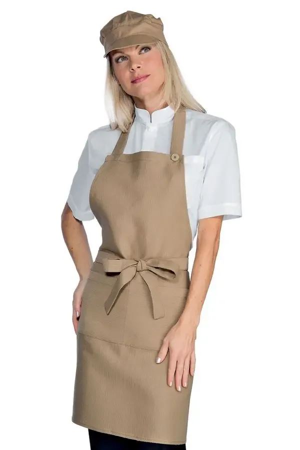 Women’s Bib Apron with Neck Strap – Beige Women’s Apron