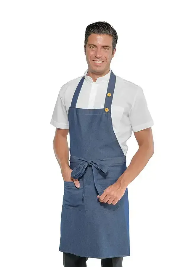 Men’s Denim Bib Apron with Pocket