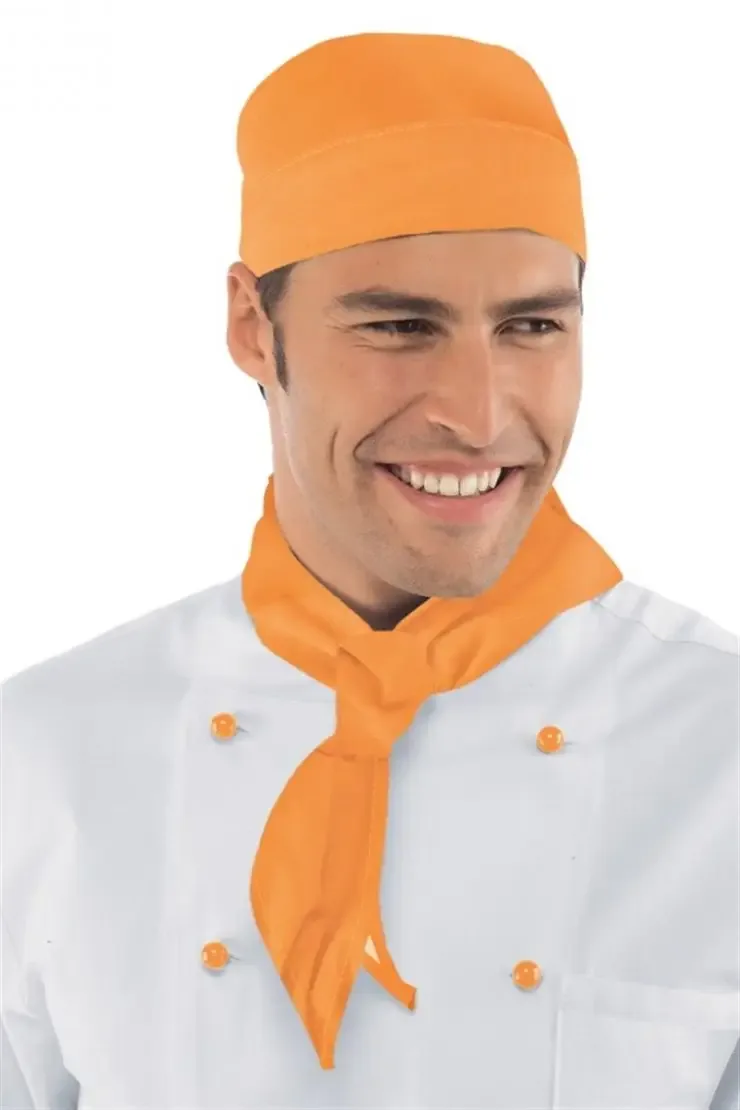 Orange Chef Cap – Chef’s Skull Cap