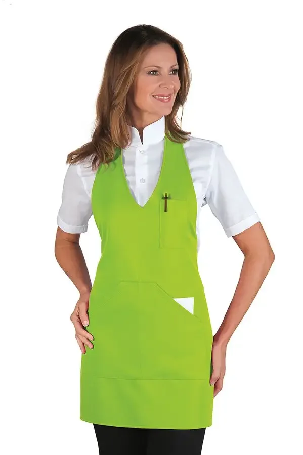 Green Staff Apron with Pockets – Women’s Waiter’s Apron