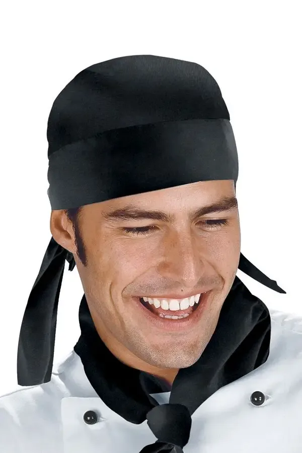 Black Tie-Back Chef Skull Cap – Chef’s Skull Cap
