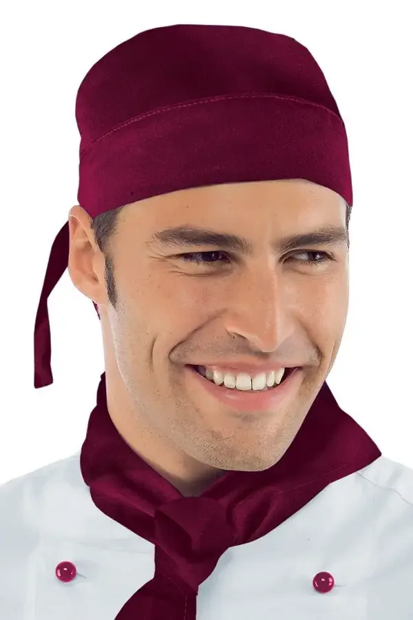 Coloured Tie-Back Chef Skull Cap – Chef Bandana