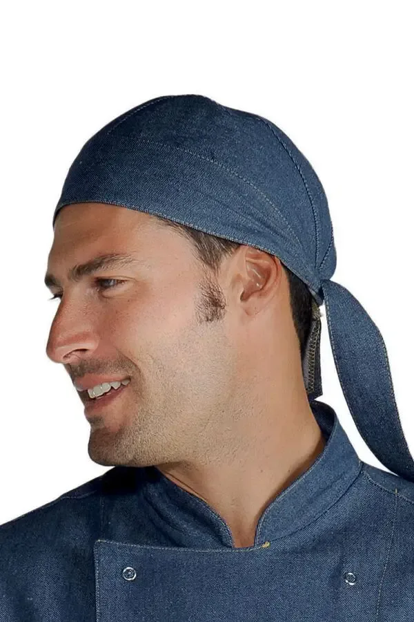 Denim Blue Chef Bandana – Men’s Chef Cap