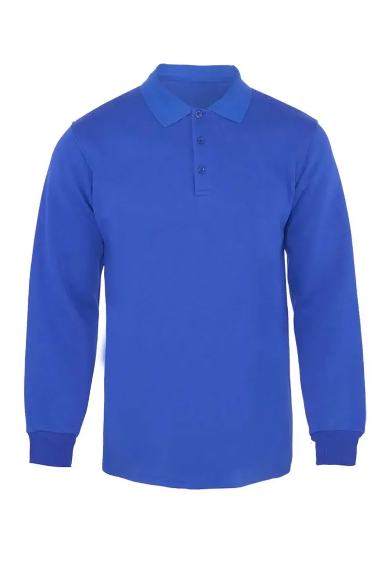 Mavi Renk Polo Yaka Sweatshirt – İş Sweatshirtü