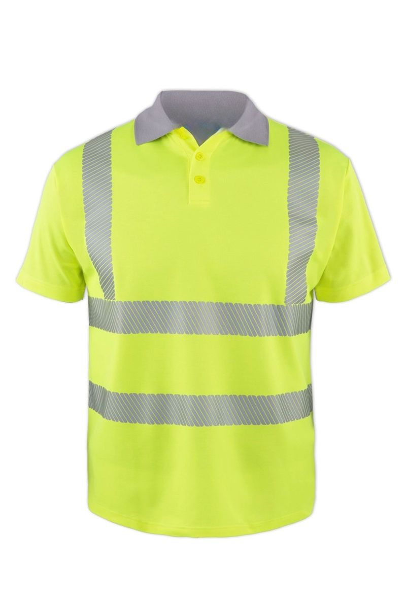 Reflektörlü Polo Yaka Tişört – Sarı Renk