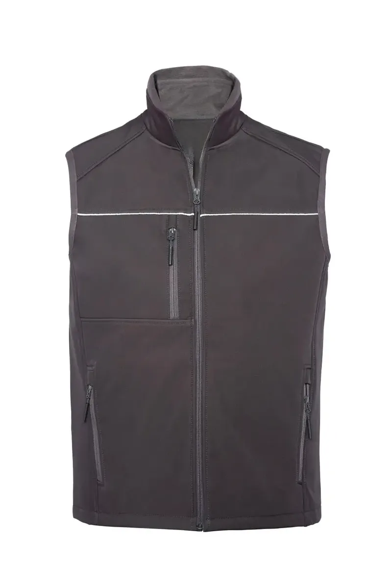 Softshell Logolu Su İtici İş Yelekleri - Gri Renk