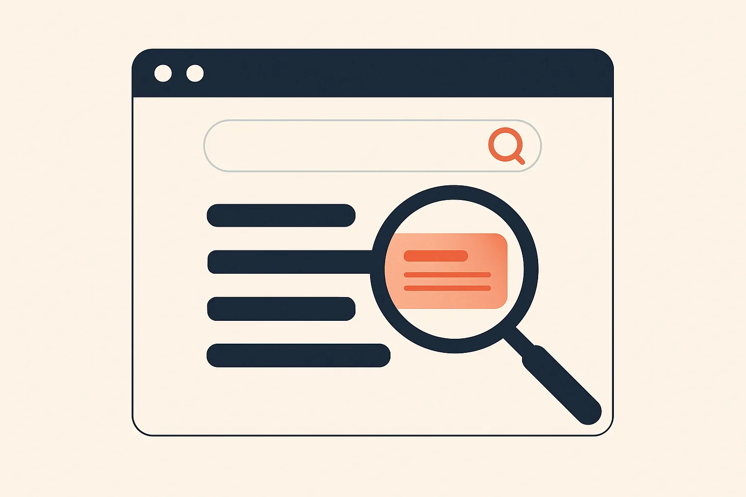 Web sitesinin Google arama sonuçlarında görünür hale gelmesini anlatan editoryal illüstrasyon