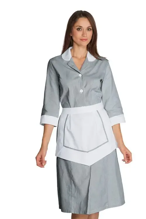Grey Housekeeping Apron – Hotel Cleaning Staff Apron