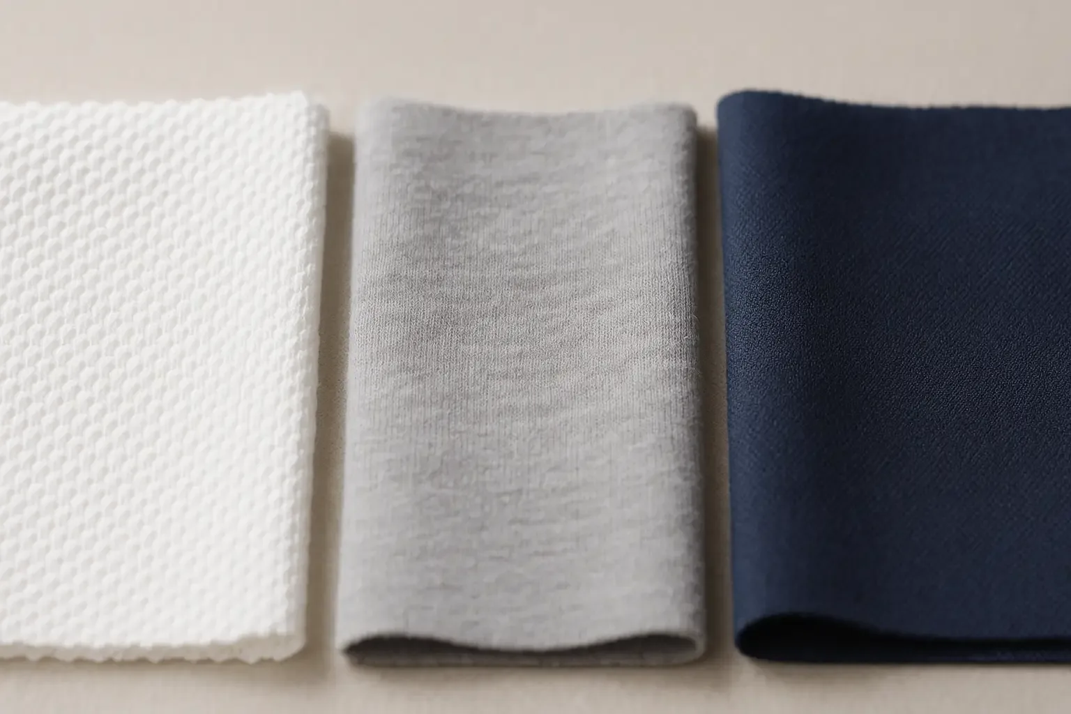 İş tişörtü kumaş çeşitleri yan yana - pike süpreme polyester karışım dokuma