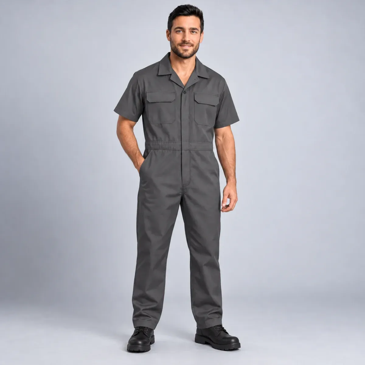 Short-Sleeved Work Coverall — Summer Overalls, Customised with Your Logo