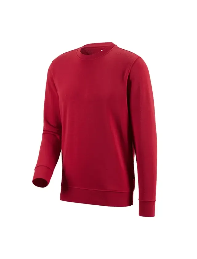 Kırmızı İş Sweatshirtü - Firma Logo Baskılı Uzun Kollu-Red Work Sweatshirt - Company Logo Printed Long Sleeve