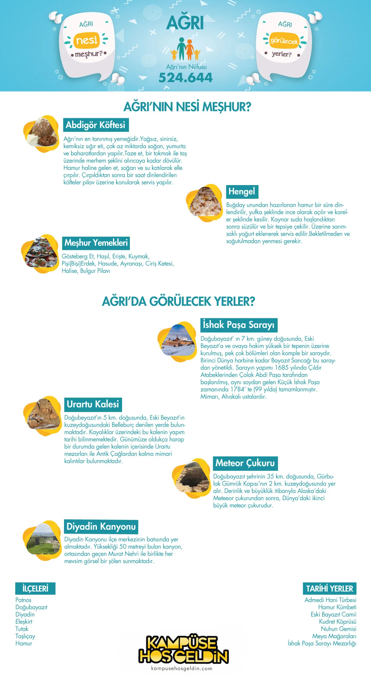 Ağrı nesi meşhur? — infografik