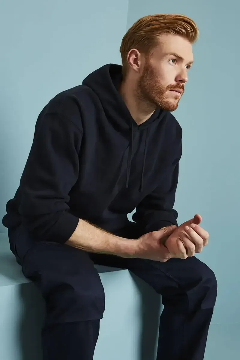 Siyah Renk Kapüşonlu Sweatshirt -Baskılı Sweatshirt