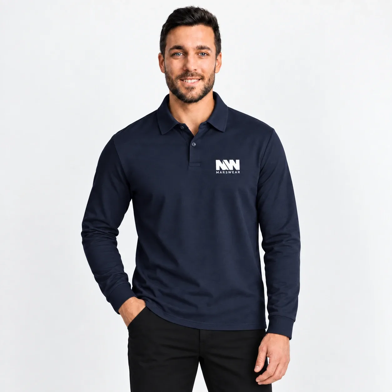 Long-Sleeved Polo Work Shirt