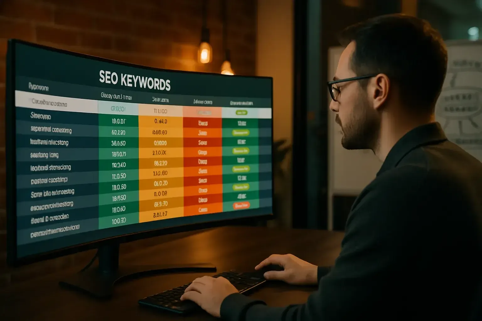 SEO anahtar kelime araştırması — profesyonel SEO uzmanı çalışma ortamı