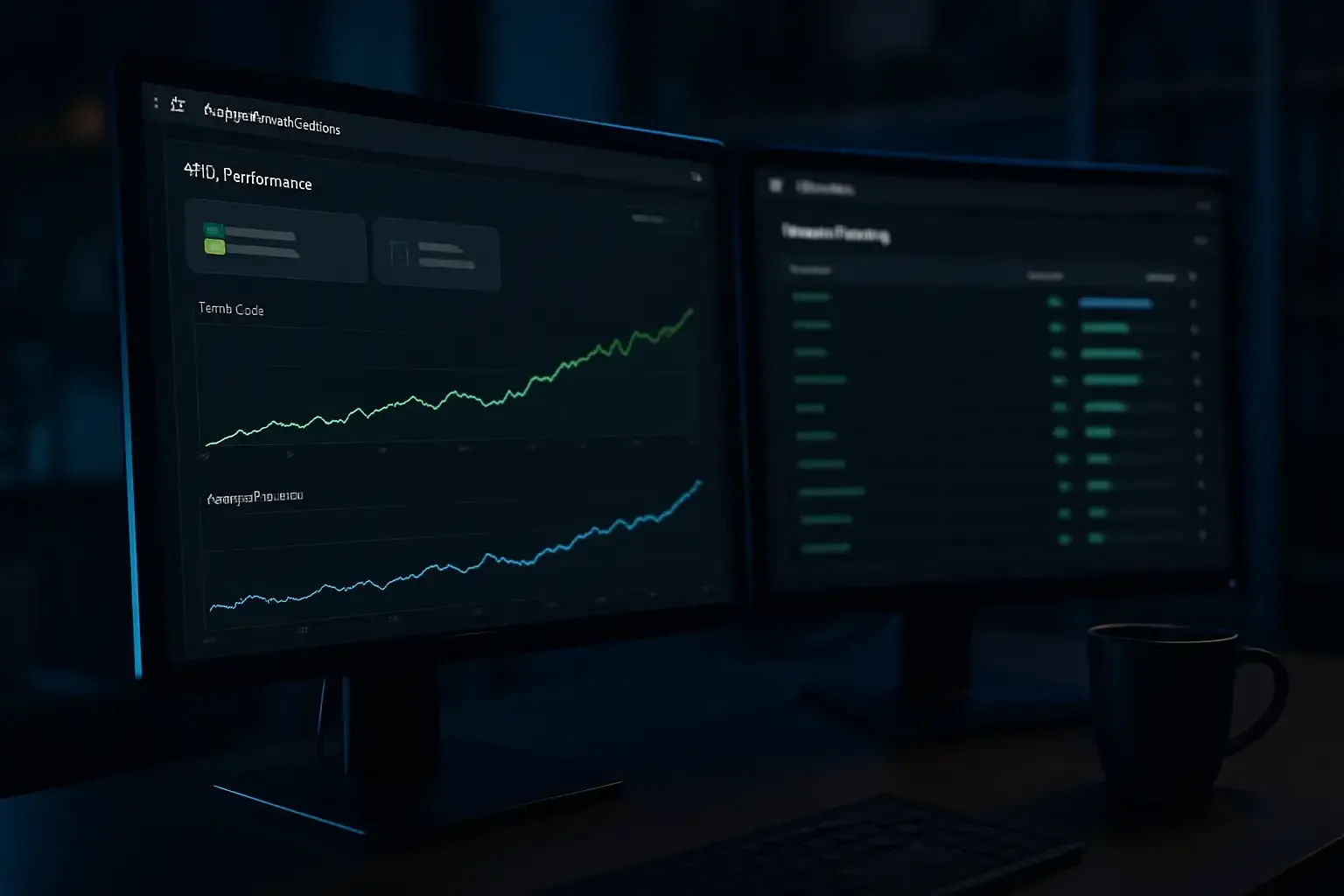 SEO çalışması süreci — analitik dashboard ve performans grafikleri
