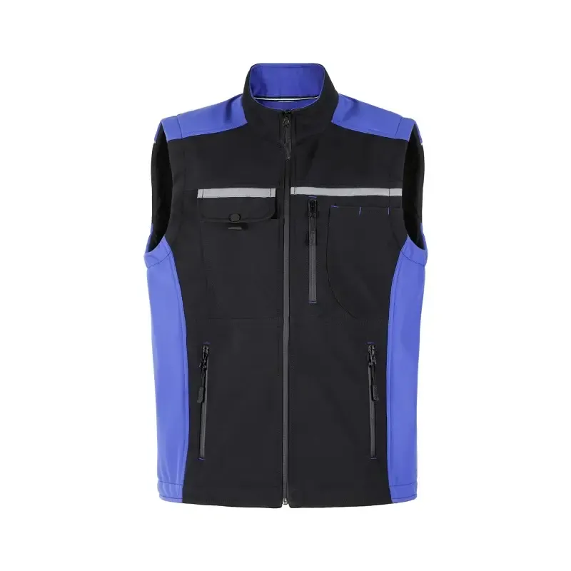 Softshell İş Yelekleri – Su İtici, Rüzgâr Geçirmez, Siyah-Mavi