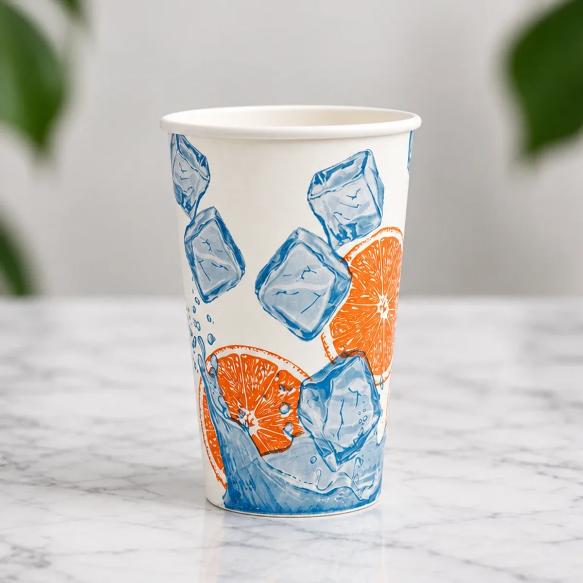 16 Oz Soğuk İçecek Karton Bardağı