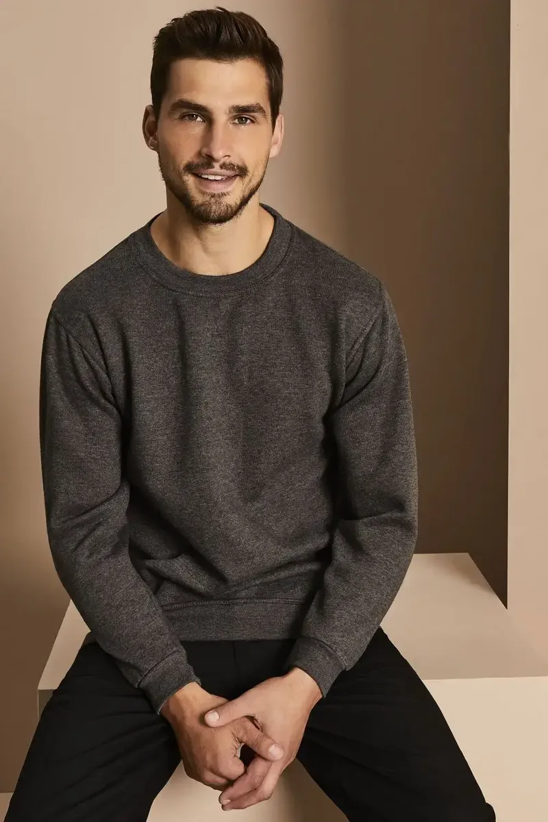 Bisiklet Yaka Baskılı Sweatshirt