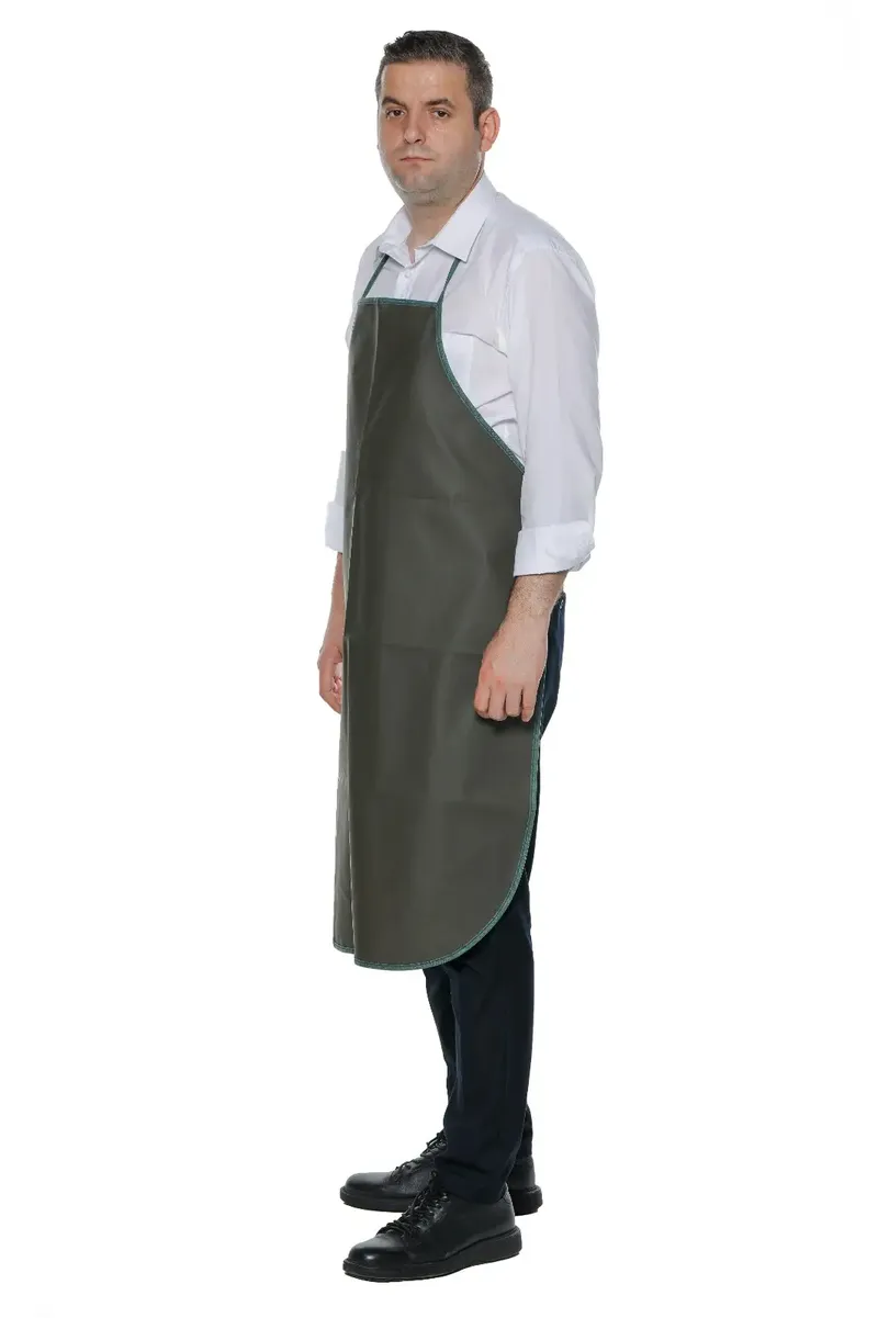 Green PVC Waterproof Apron for Kitchen, Cleaning and Industrial Use